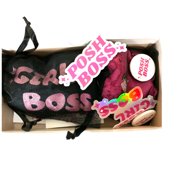 Posh Boss Gift Box Black Posh Boss Panties Gift Stickers Daily Goals Size XL NEW - Picture 3 of 9